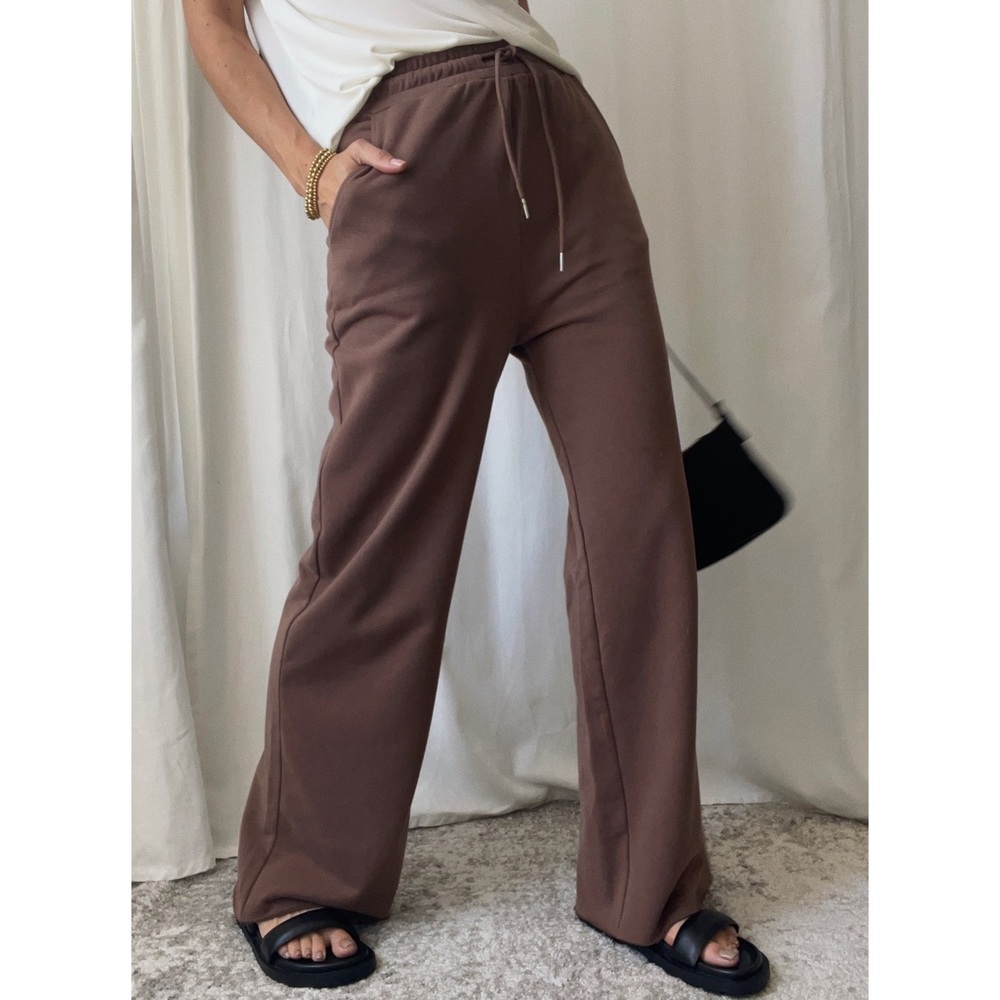 SWEATPANTS wide leg sweatpants — In Cocoa - Picture 7 of 9